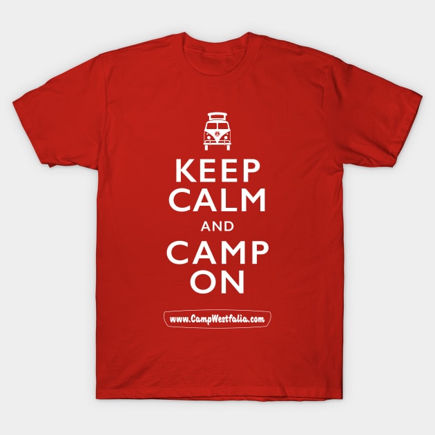 Keep Calm and Camp On, dark T-Shirt by CampWestfalia